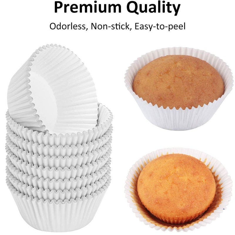 Caperci White Foil Cupcake Liners Standard Muffin Wrappers 150-Pack - Premium Greaseproof & Sturdy Cupcake Papers for Baking - Image 4